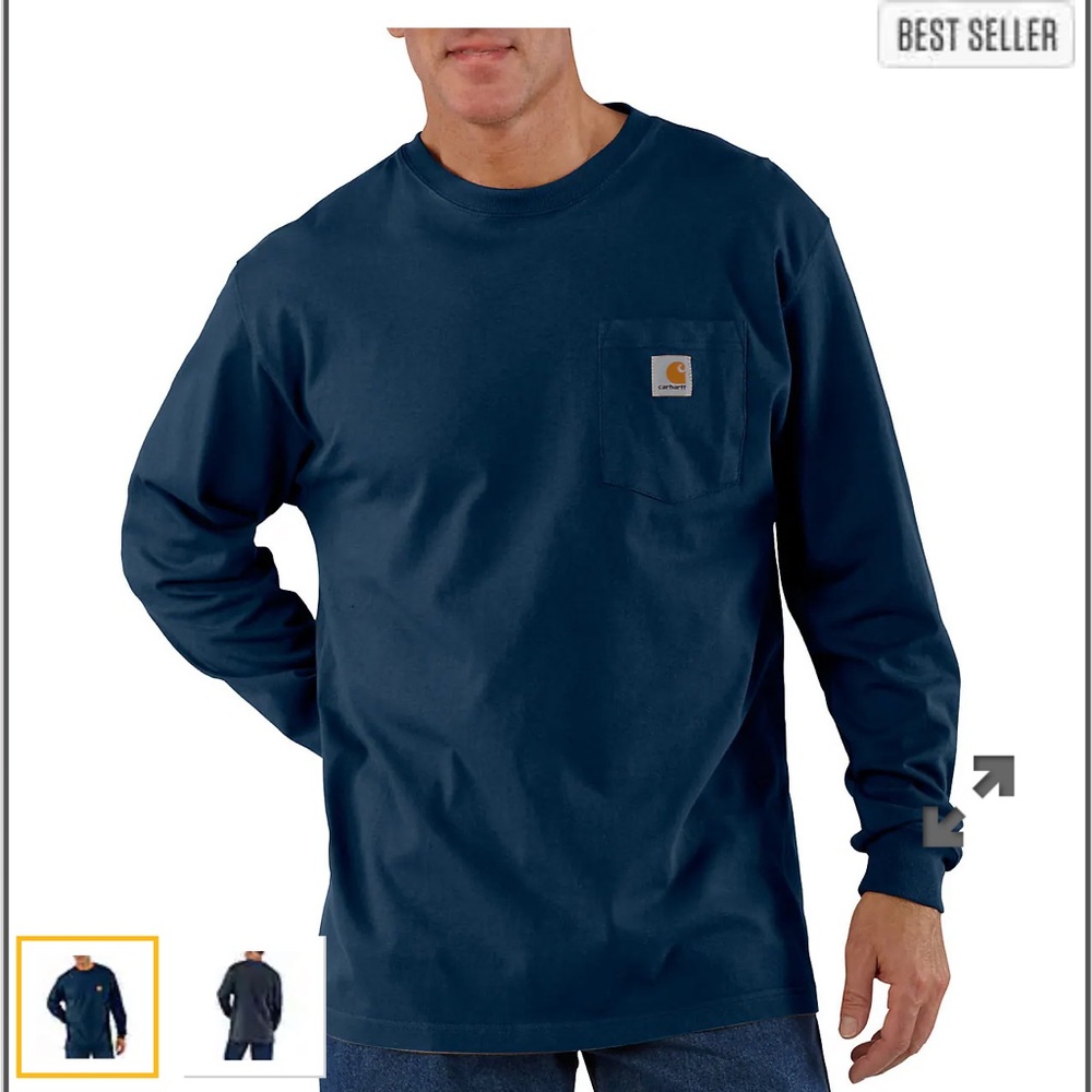 NWT Men's Carhartt Deep Blue Long Sleeve Tee